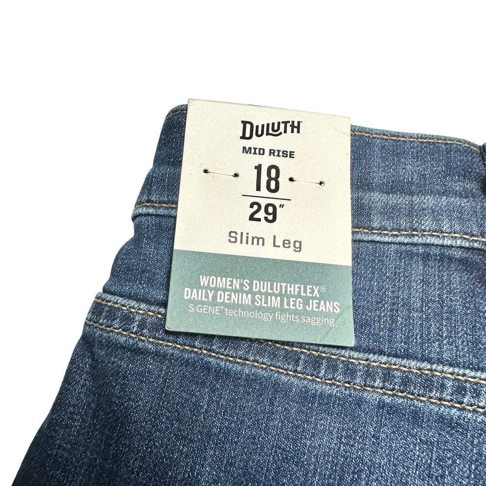 Duluth Trading Co | Women | DuluthFlex Daily Denim Slim Leg Denim Jeans | Sz 18 - Picture 10 of 16